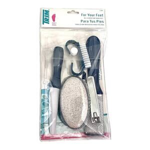 NEW Beauty 360 Pedicure Kit 6pc Pumice Brush Pusher File Clipper Foot Care Tools